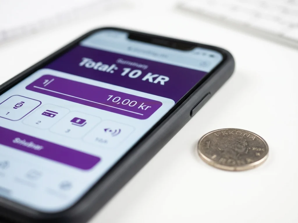 Skrill-app som visar ett litet insättningsbelopp i svenska kronor