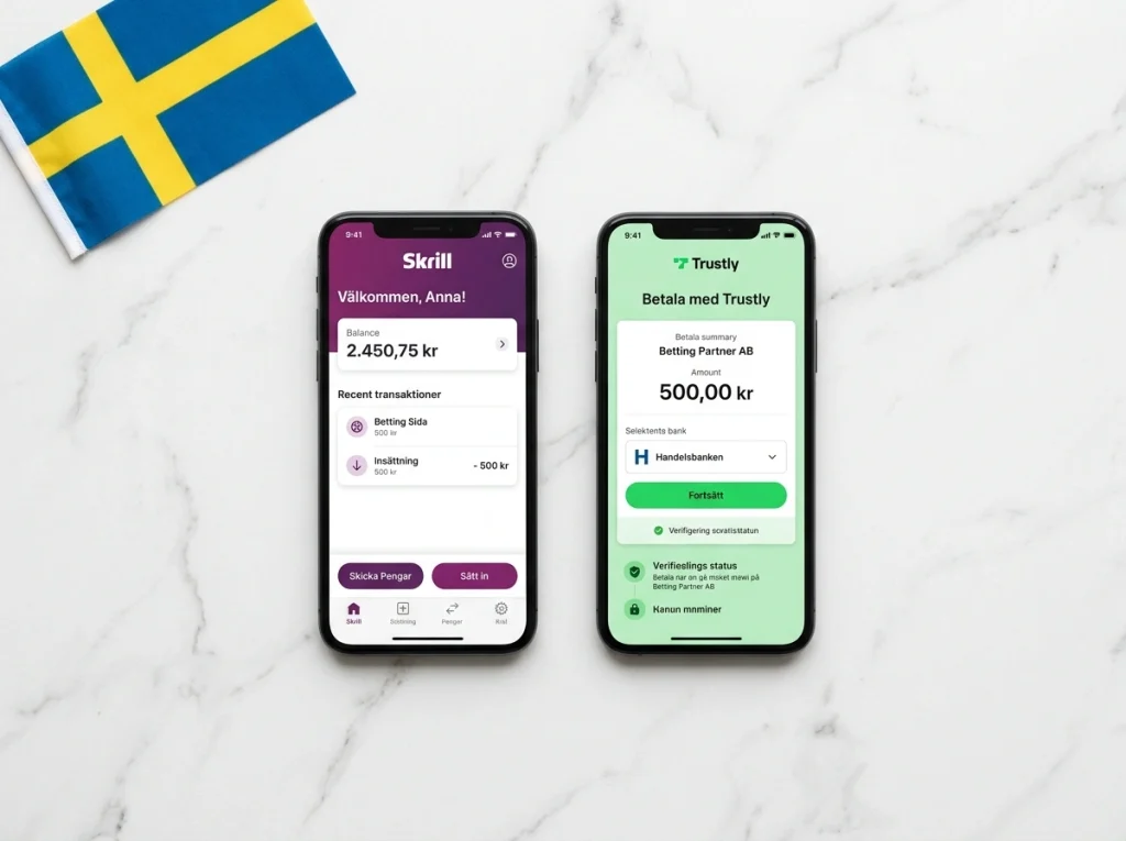 Jämförelse mellan Skrill och Trustly för betting i Sverige